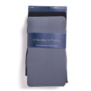 NWT ADRIENNE VITTADINI 2pk Basic Microfiber Footed Tights